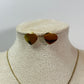 Collar & Aretes corazón dorado
