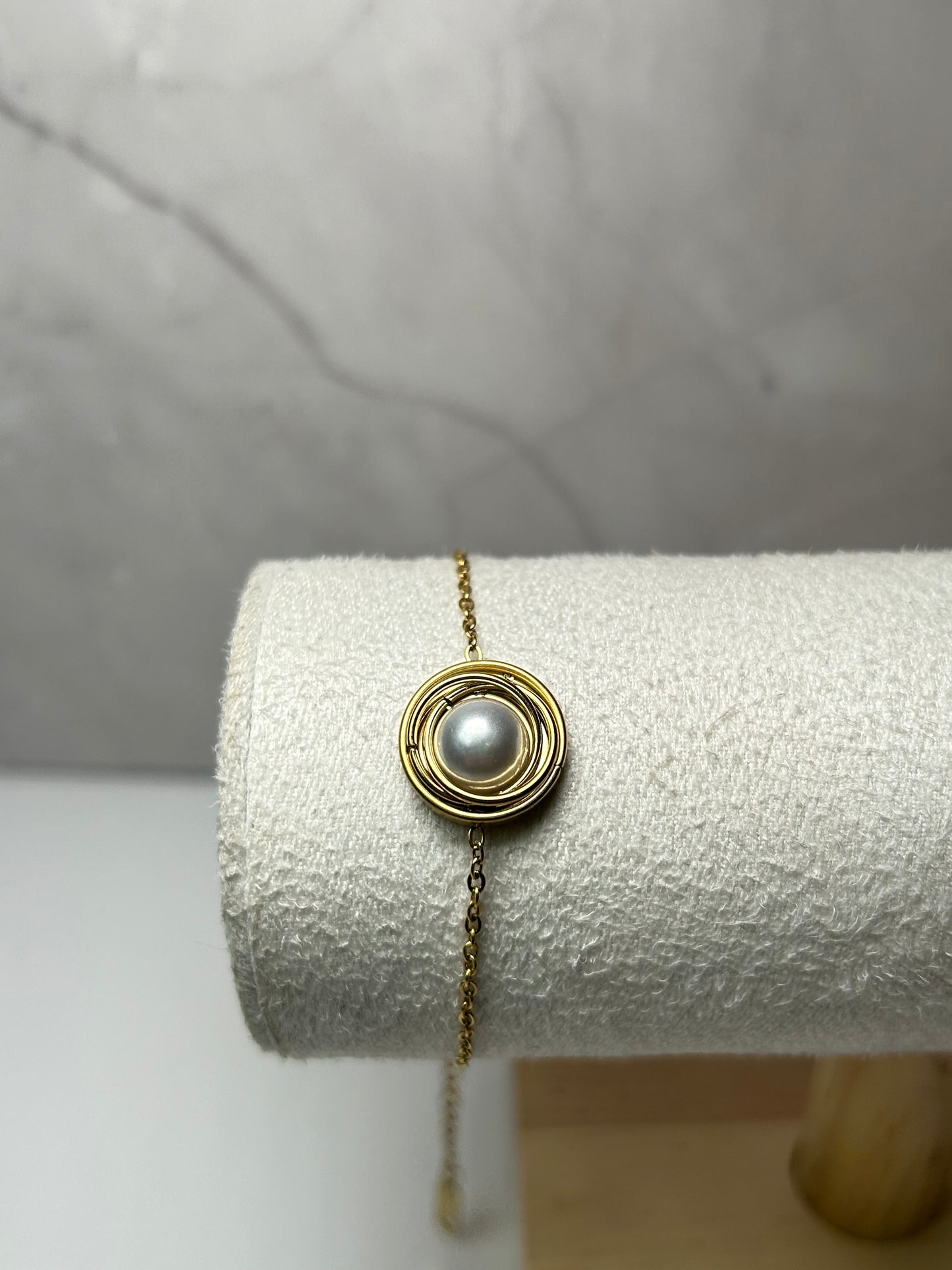 Pulsera perla centrada