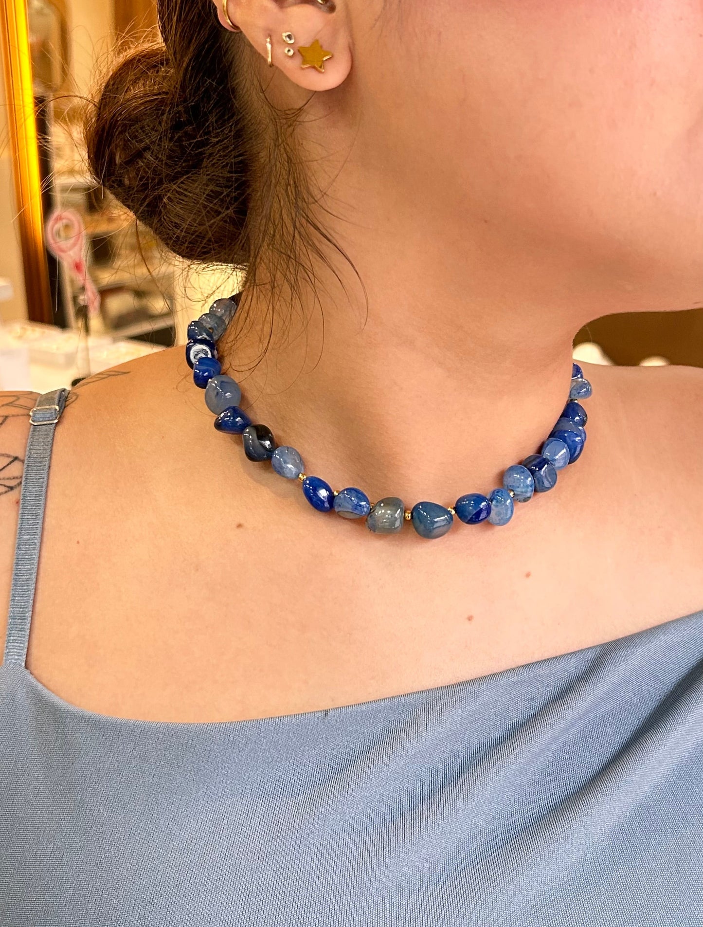 Collar piedra azul