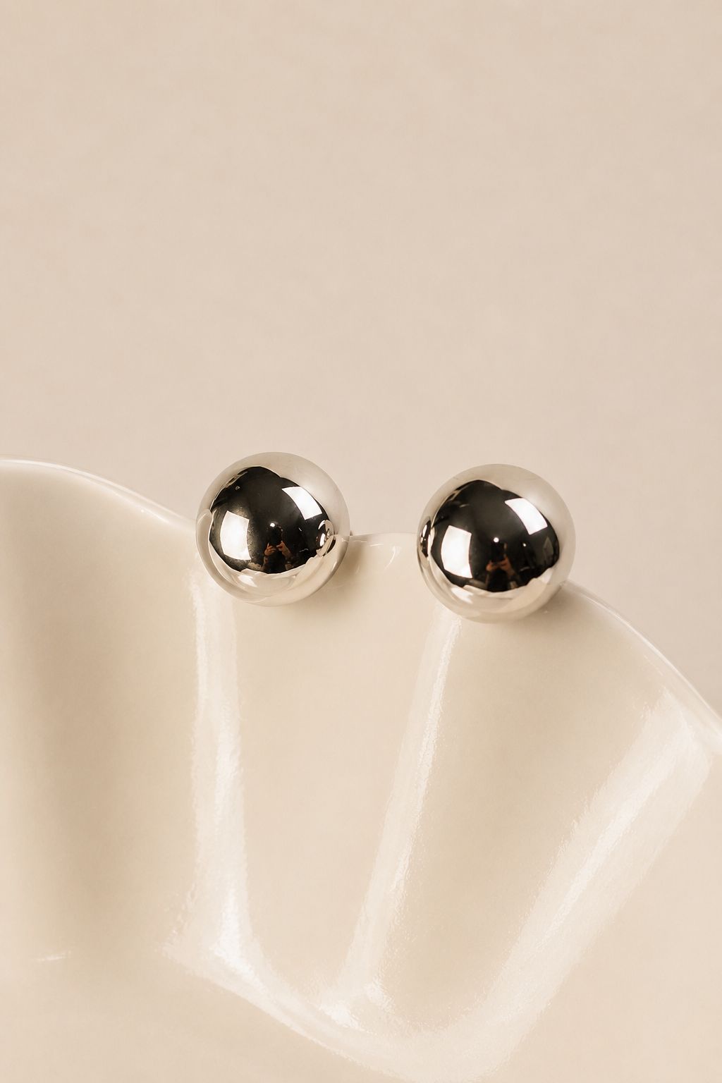 Aretes bola plata