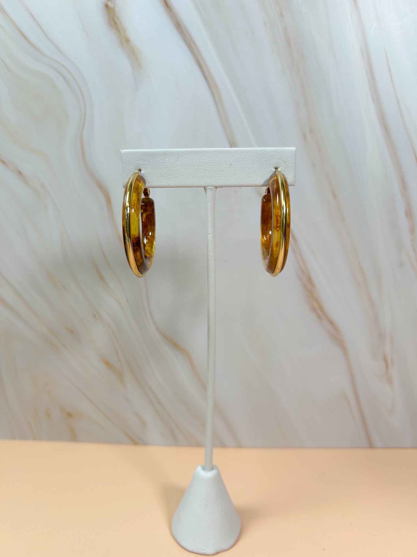 Arracadas mármol café