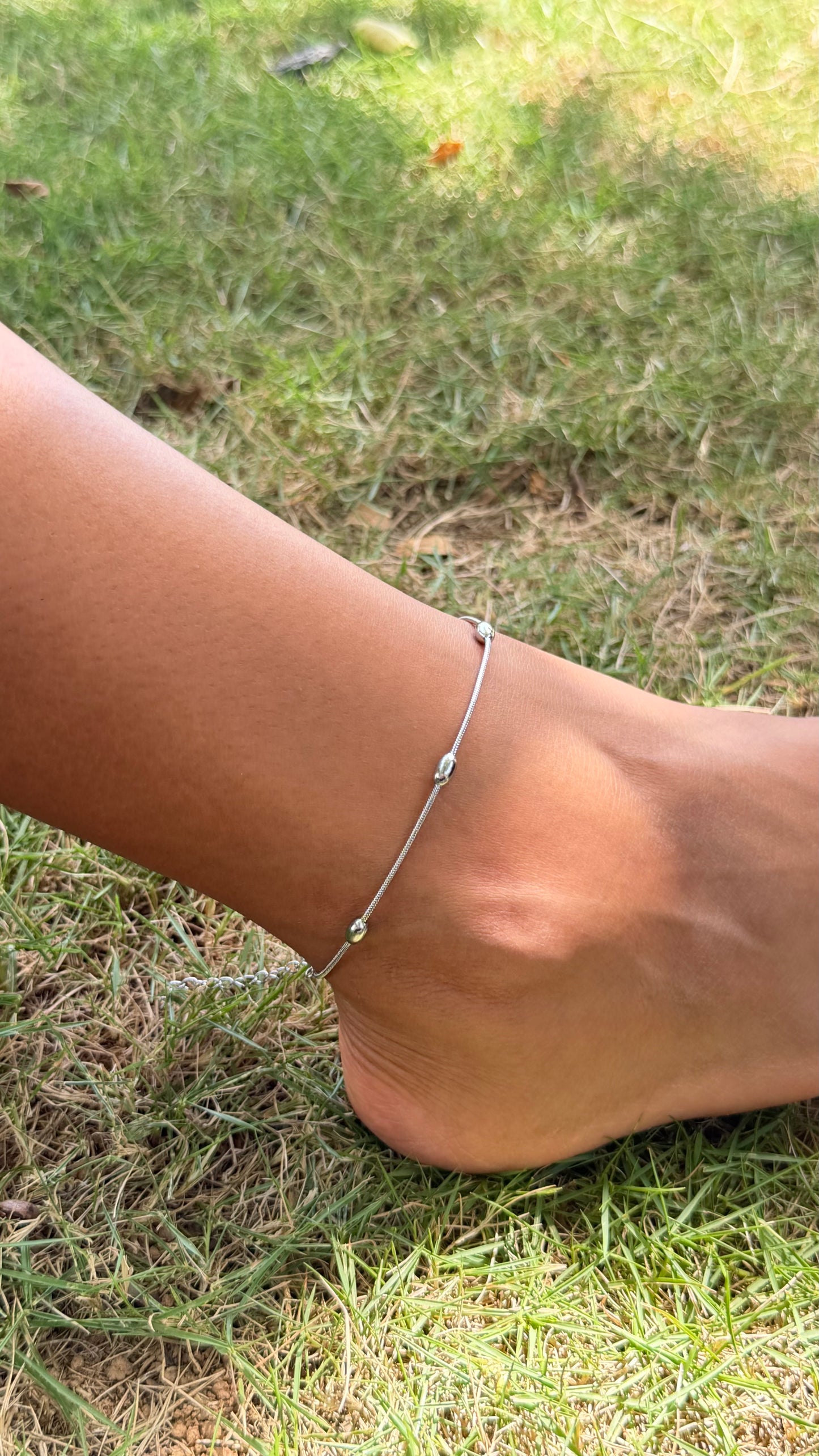 Tobillera balines plata