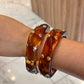 pulsera acrílica puntos dorado