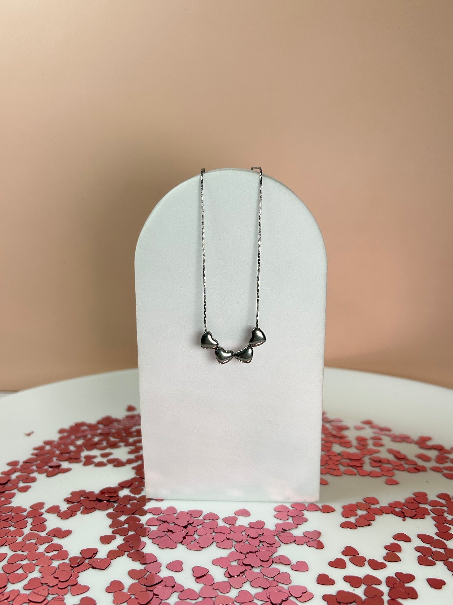 Collar quadruple corazón