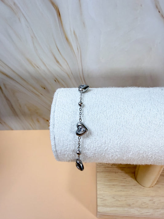 Pulsera heart glitter