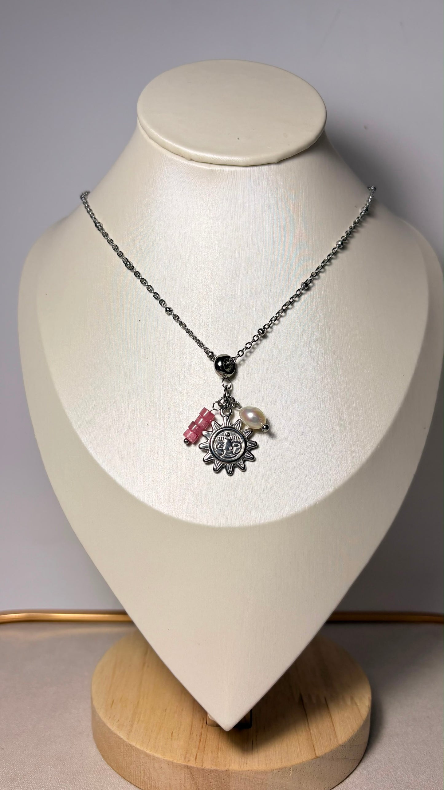 Collar sol charm plata