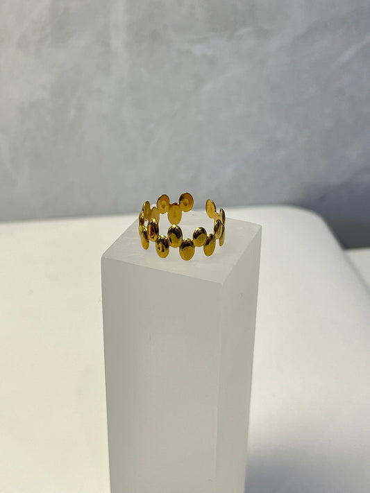Anillo Bubble Brick Dorado