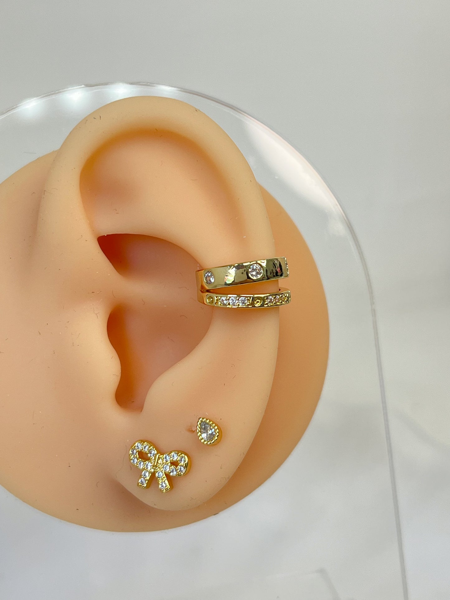 Earcuff Doble Shine Dorado