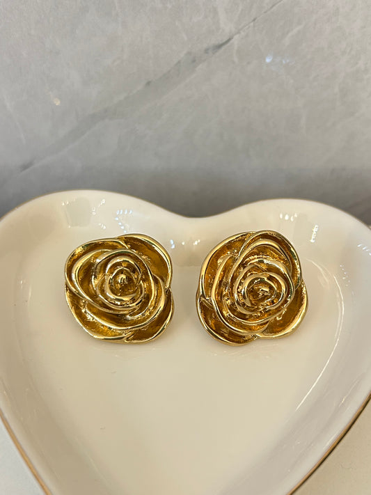 Aretes rosa dorada