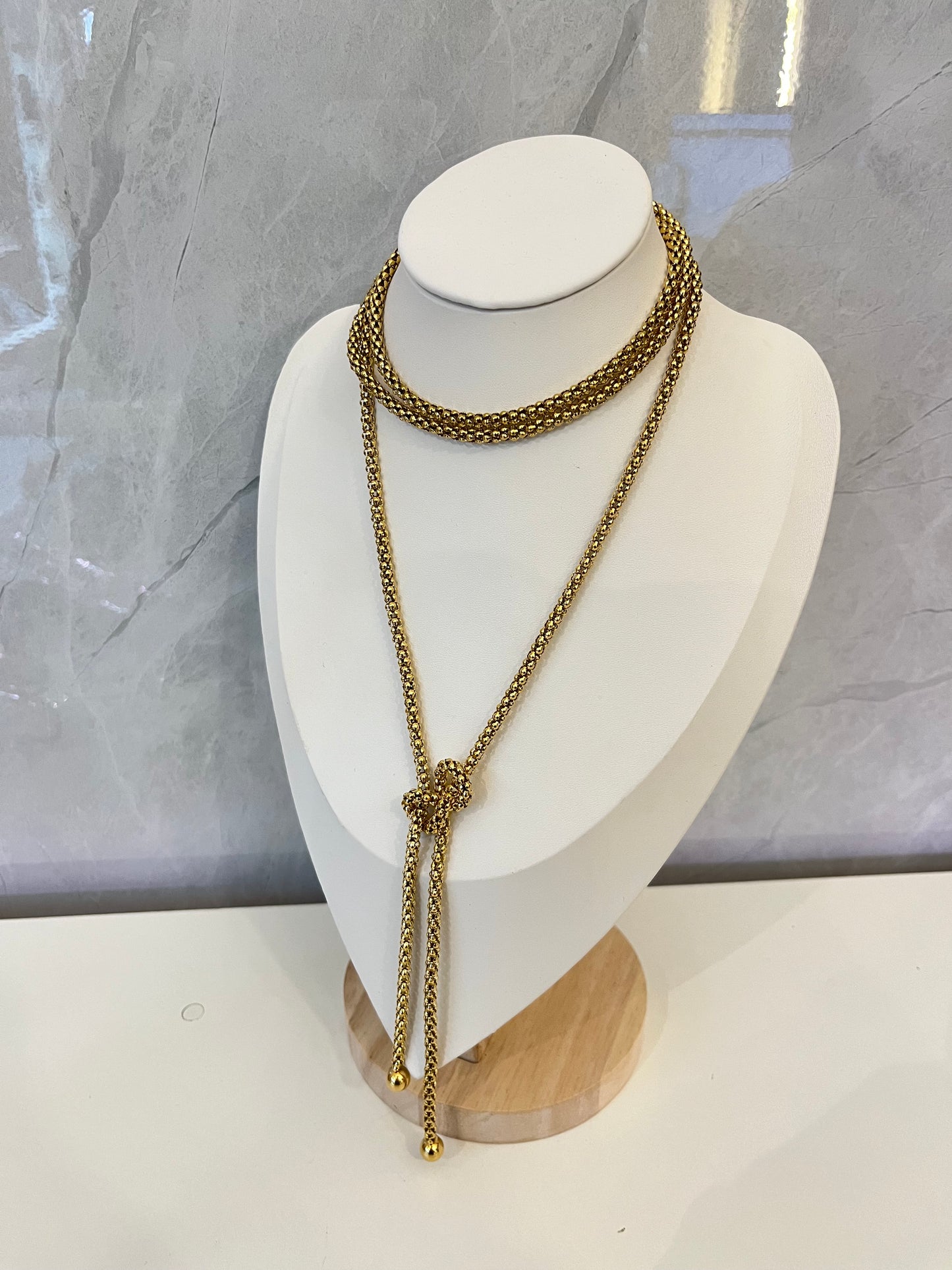 Collar Corbatero Cadena Dorado