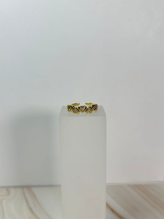 Anillo corazones mini brillosos