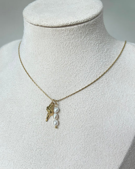 Collar caracol y perlas mini