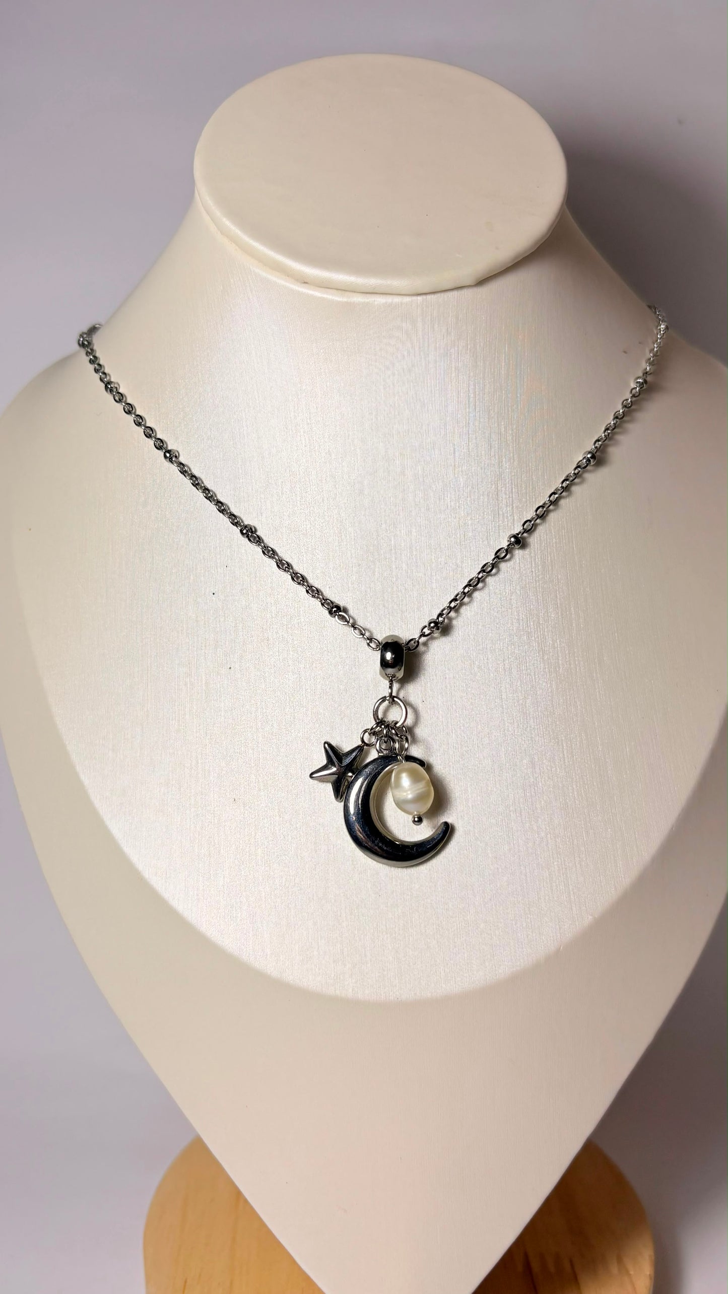 Collar luna charm plata
