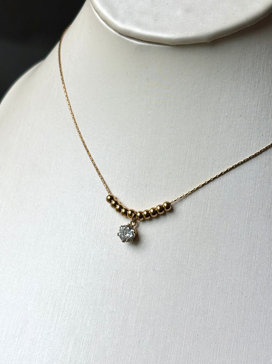 Collar mini bolitas dorado brillito
