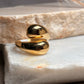 Anillo gota doble clásico dorado