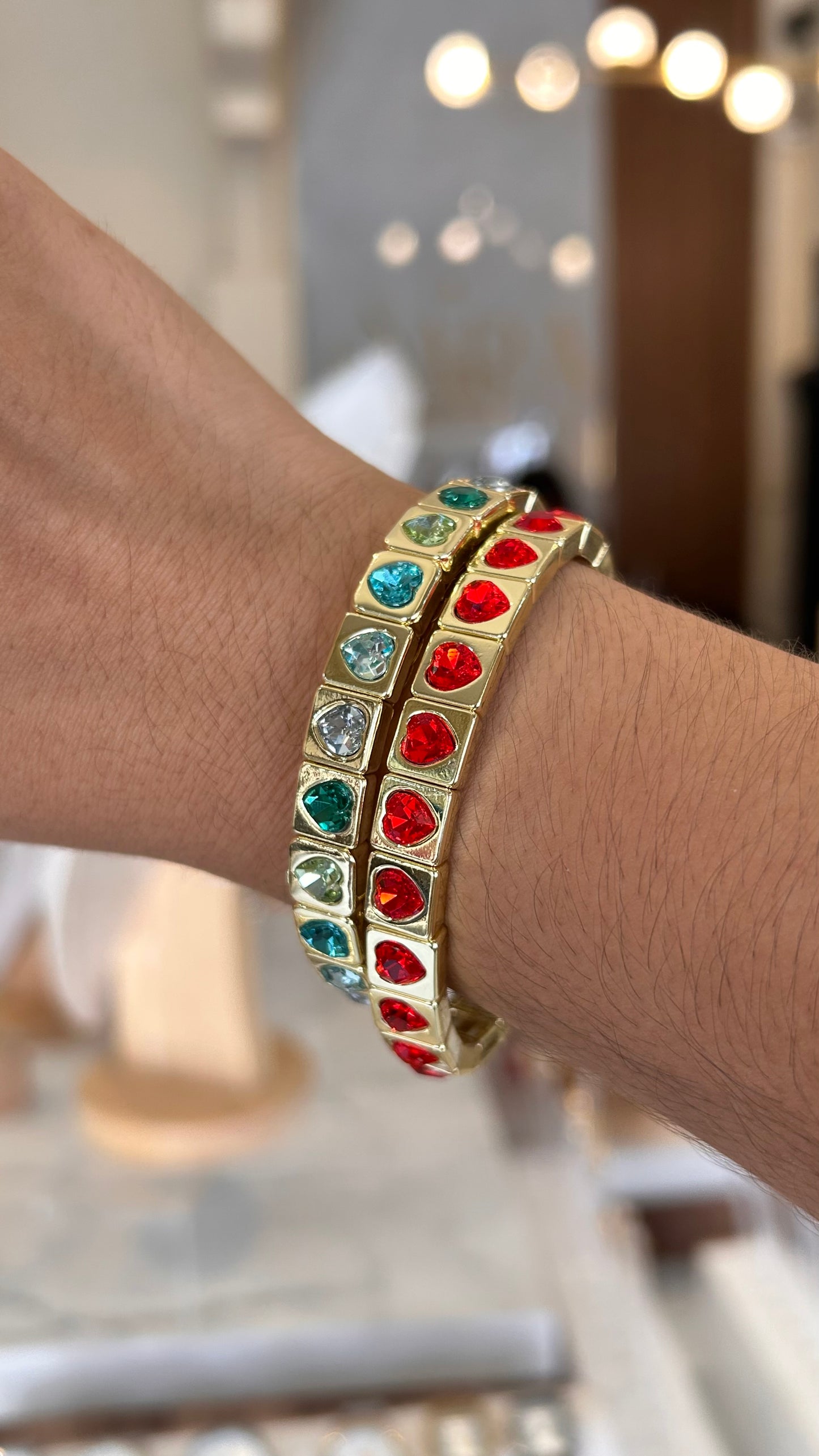 Pulsera Green Hearts