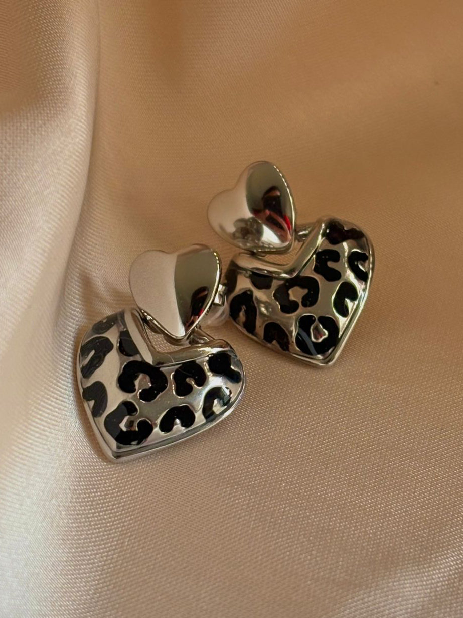 Aretes animal print plata