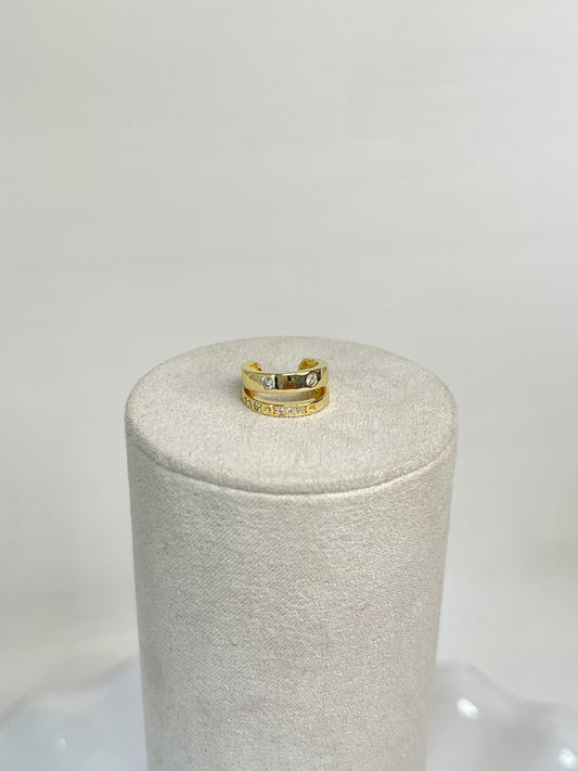 Earcuff Doble Shine Dorado