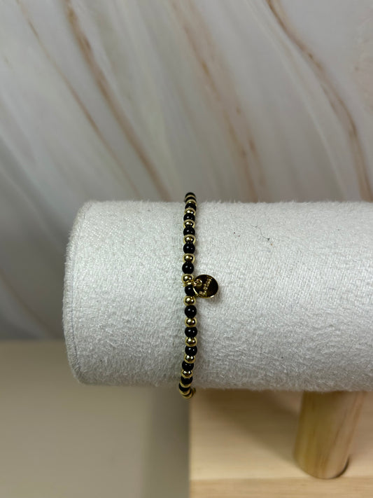 Pulsera bolitas café