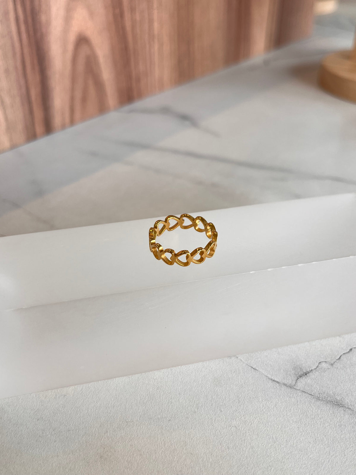 Anillo corazón mini dorado