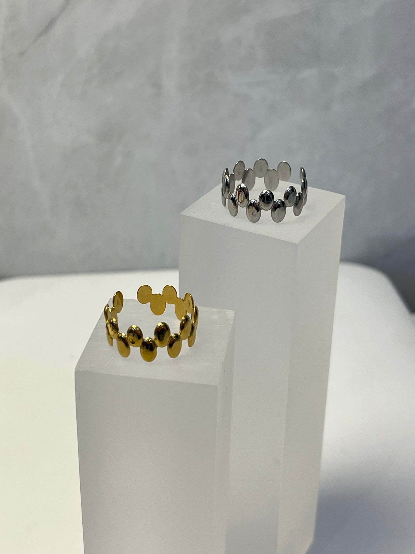 Anillo Bubble Brick Dorado