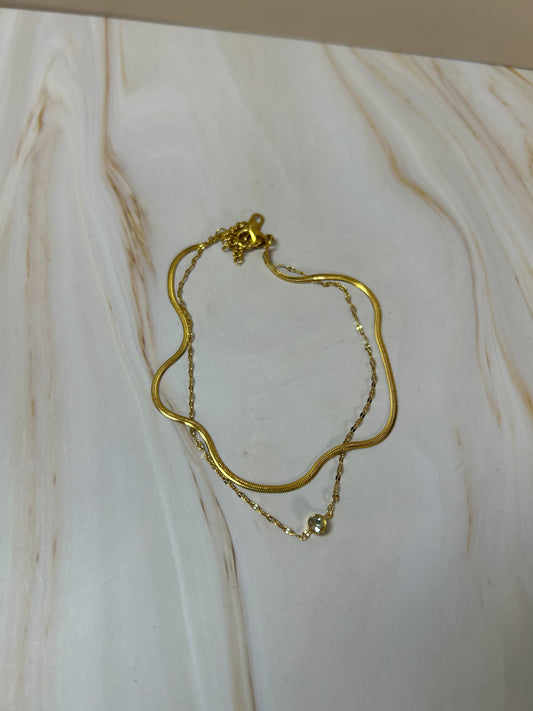 Tobillera Brillo dorado