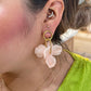 Aretes Flor Acrílico Rosa
