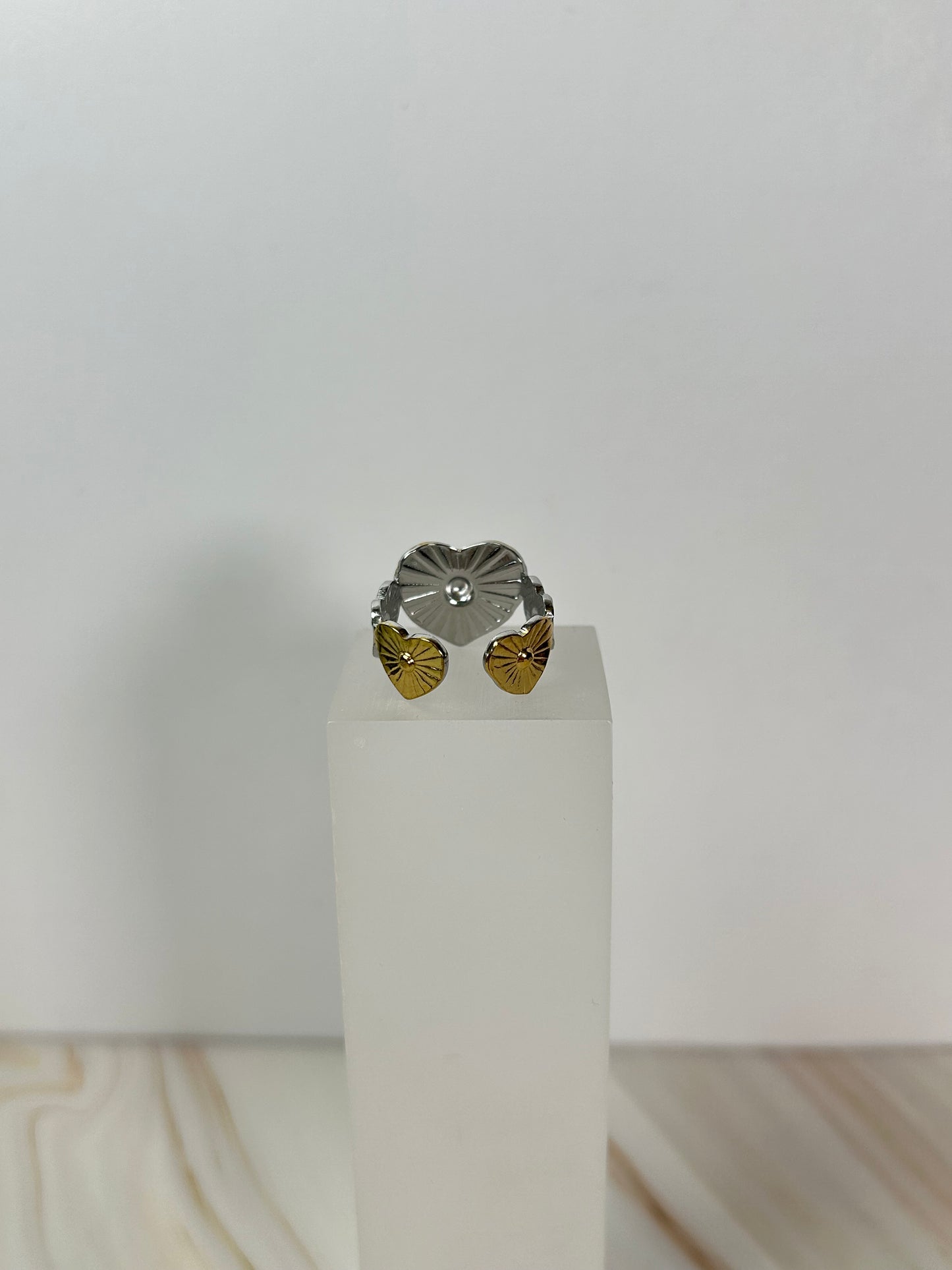 Anillo corazón bicolor