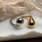 Anillo gota doble bicolor