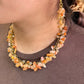Collar & Aretes piedra hermosas naranja