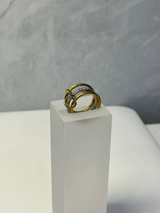 Anillo Triple Aro Bicolor