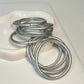 Pulseras hule plata