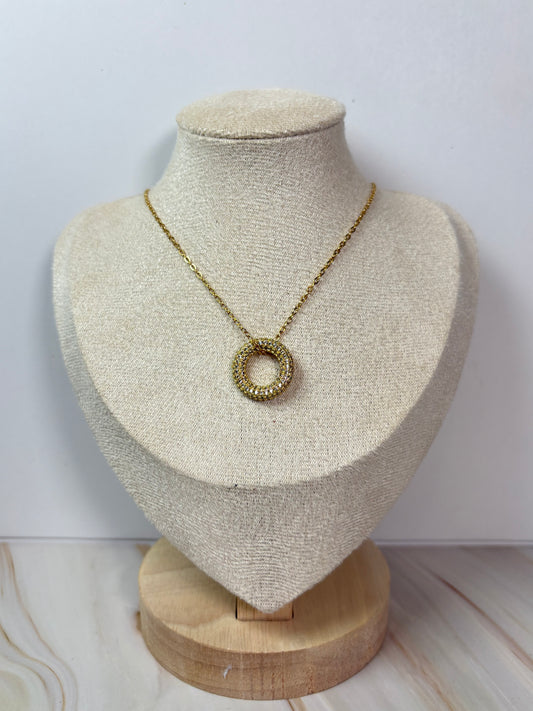 Collar dona brillante dorada
