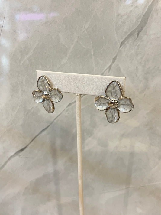 Aretes Flor Plata