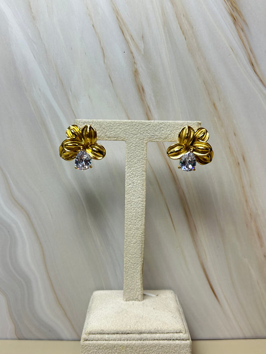 Aretes flor brillante