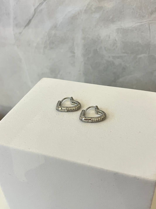 Aretes Hearts Silver