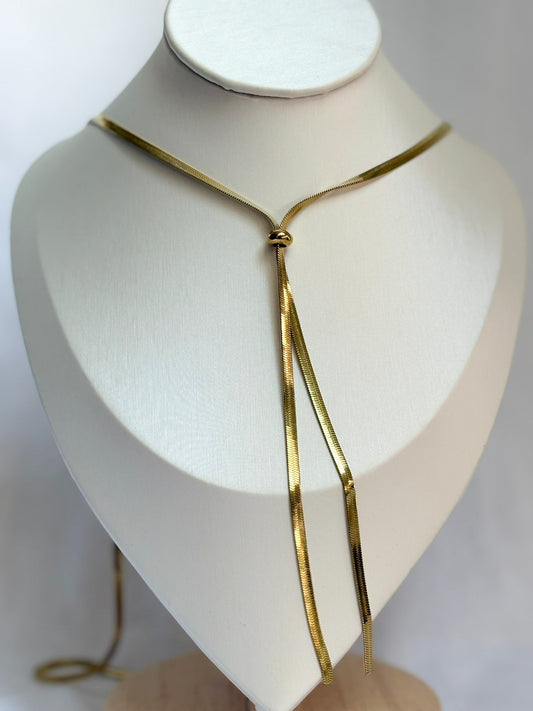 corbatero liso ajustable dorado