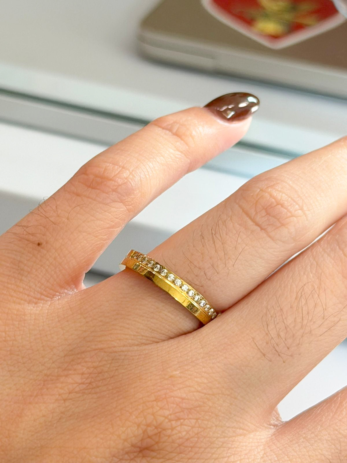 Anillo banda con brillitos