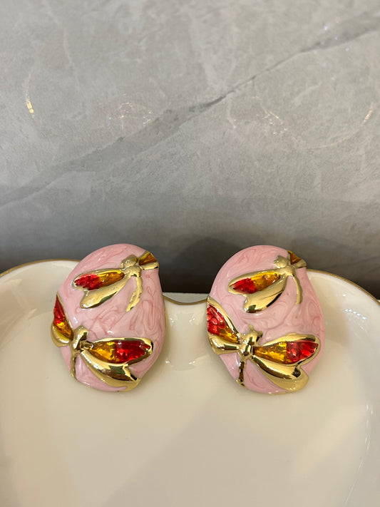Aretes colibrí rosa