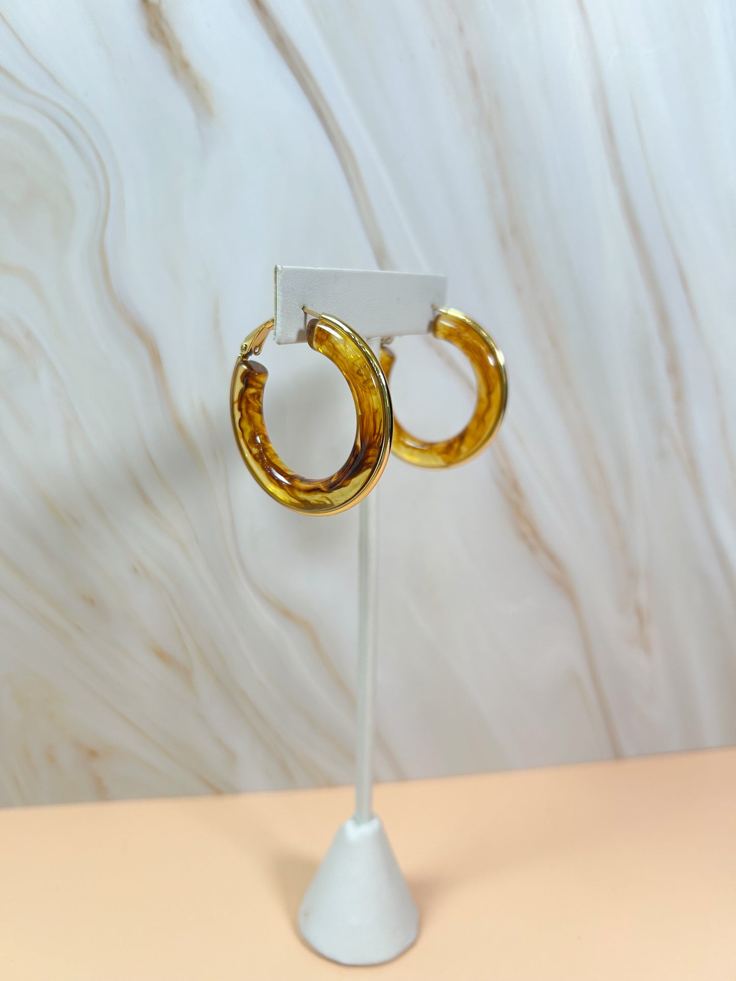 Arracadas mármol café