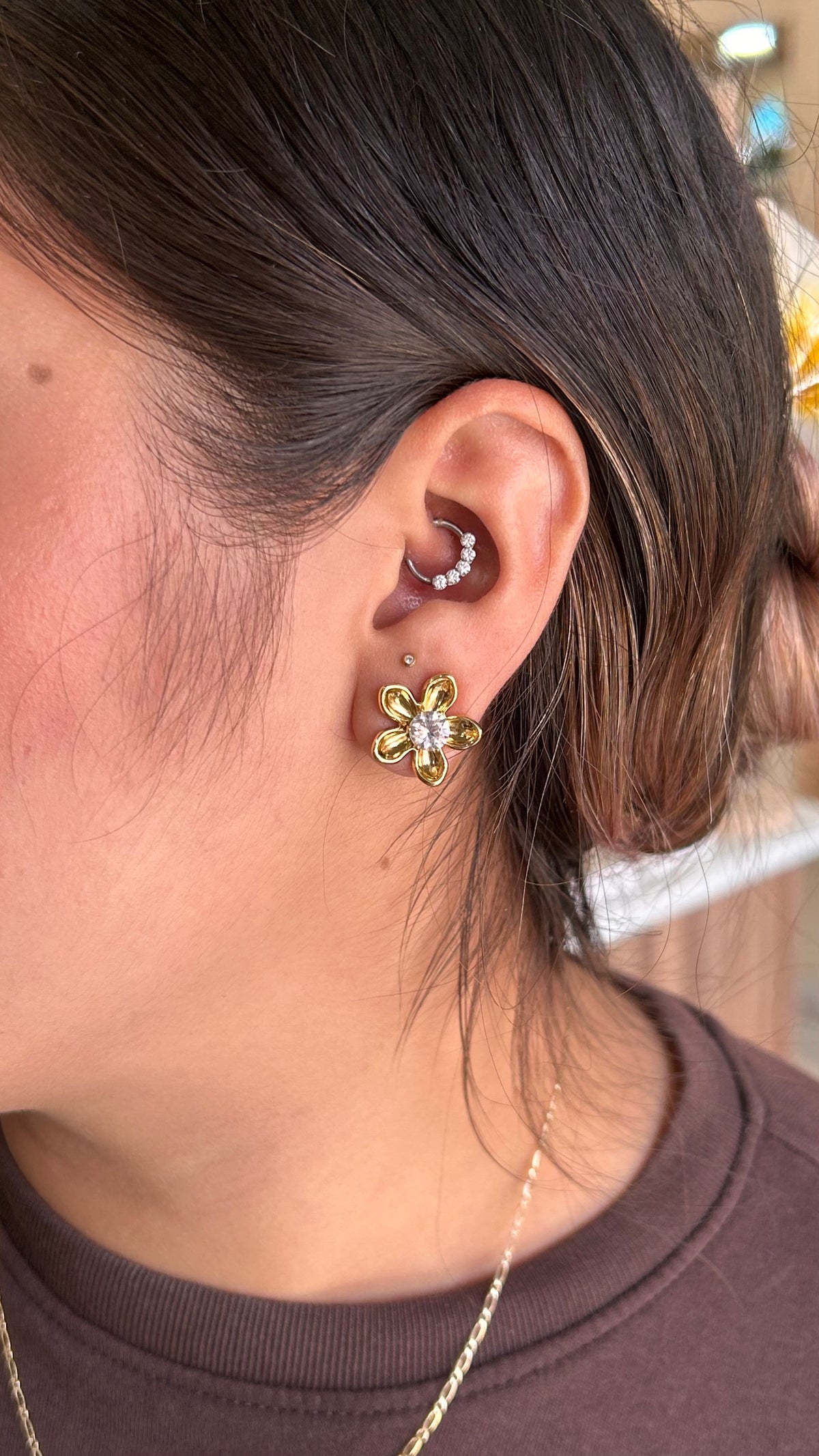 Aretes Flor Diamond