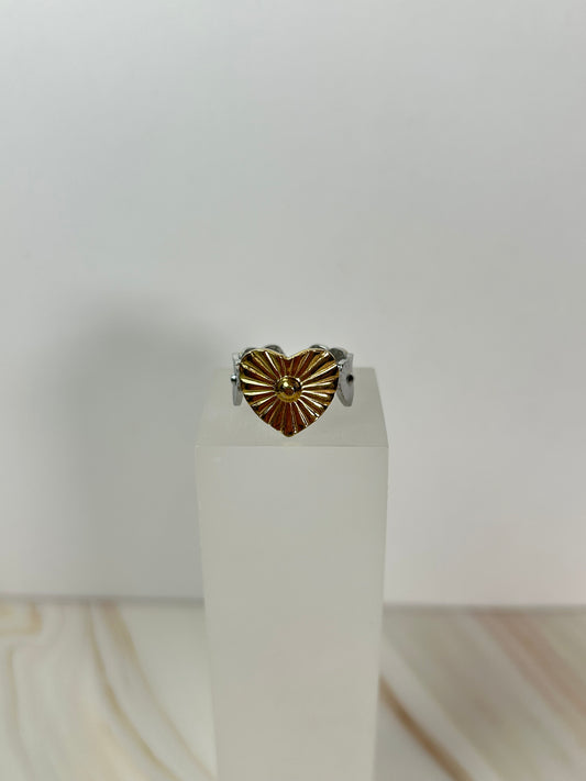 Anillo corazón bicolor