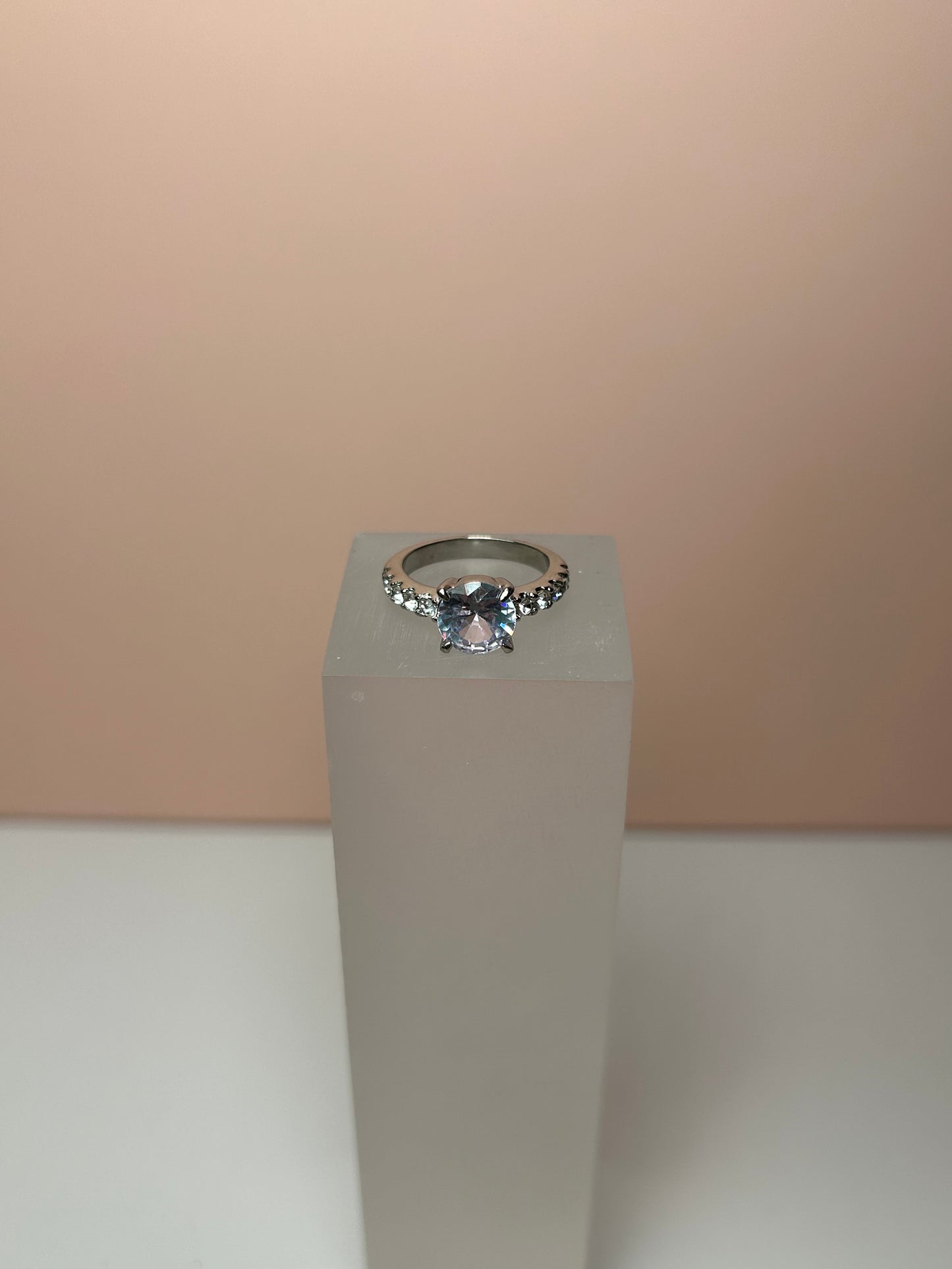 Anillo cristal blanco silver