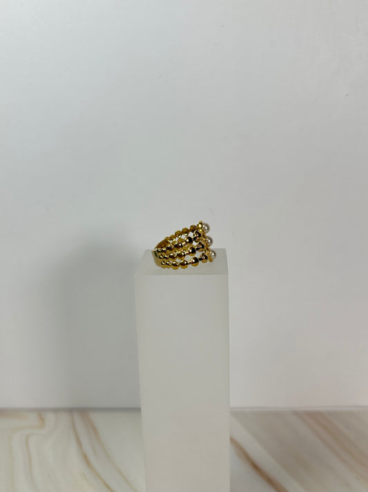 Anillo trío de perlas