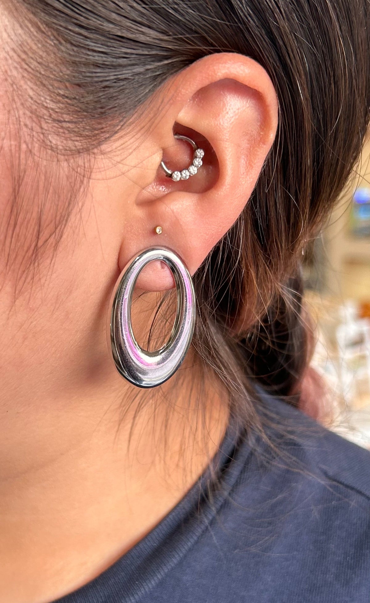 Aretes Oval Silver