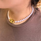 Collar corcho piedras blanco morado