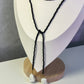 Collar Corbatero Perlas Negro