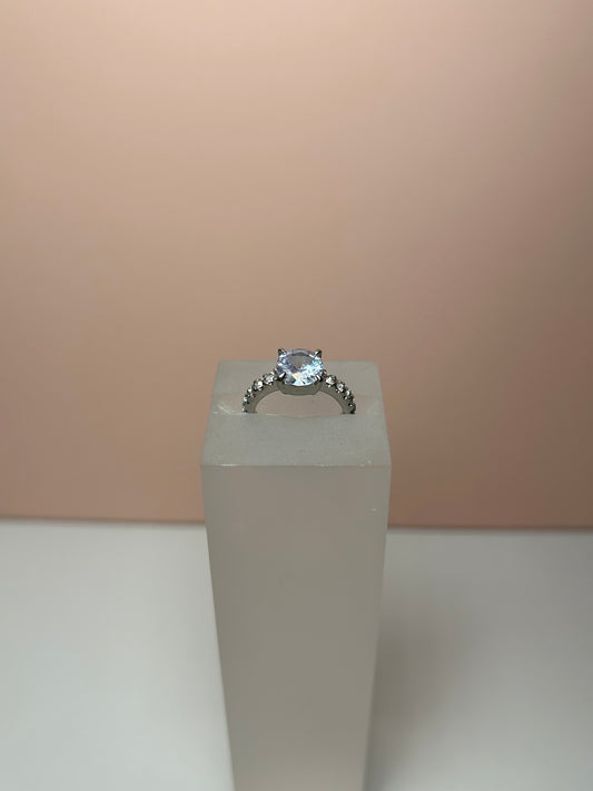 Anillo cristal blanco silver