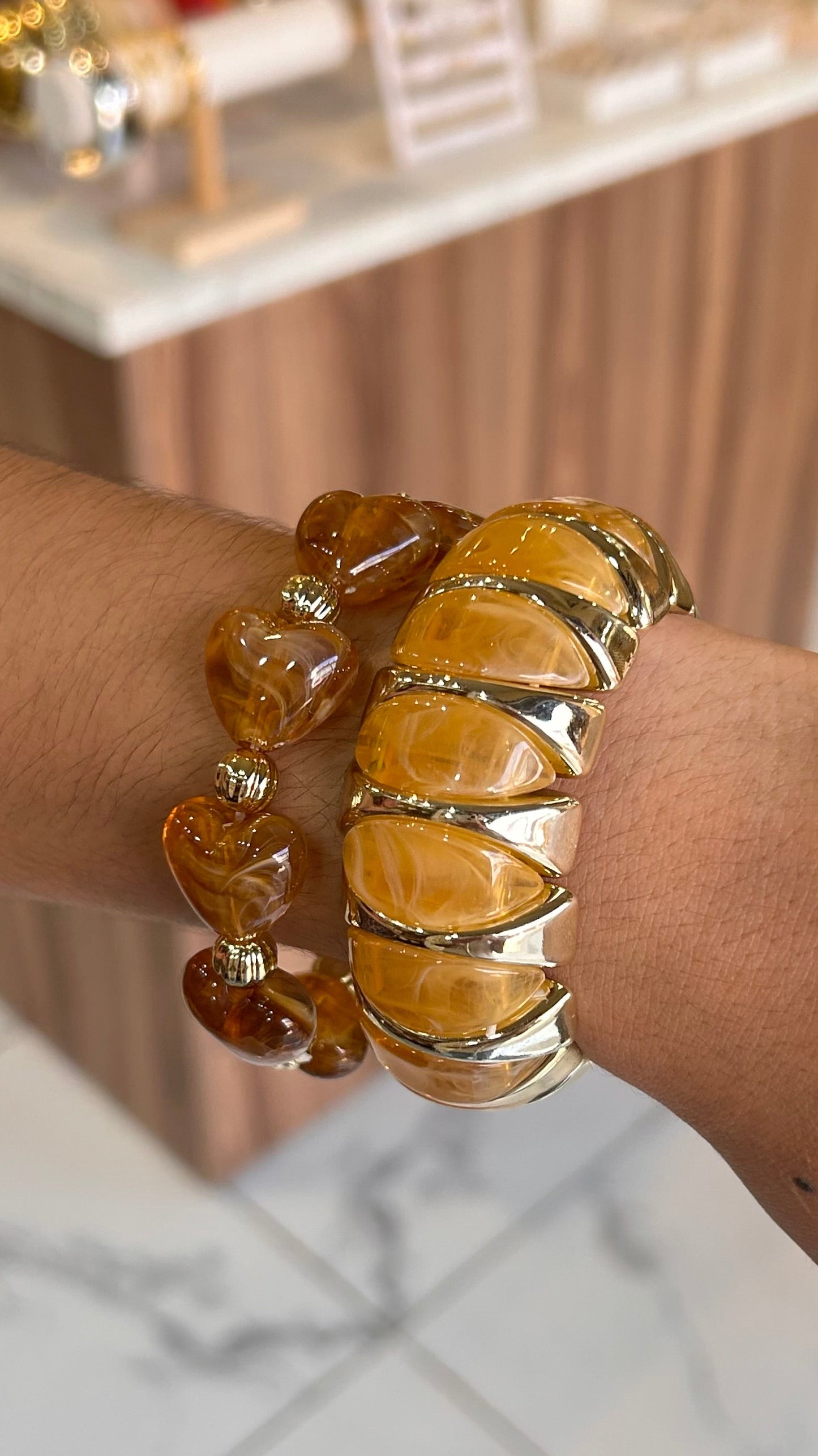 pulsera concha marron