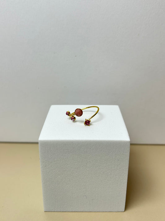 Anillo rosa brillo